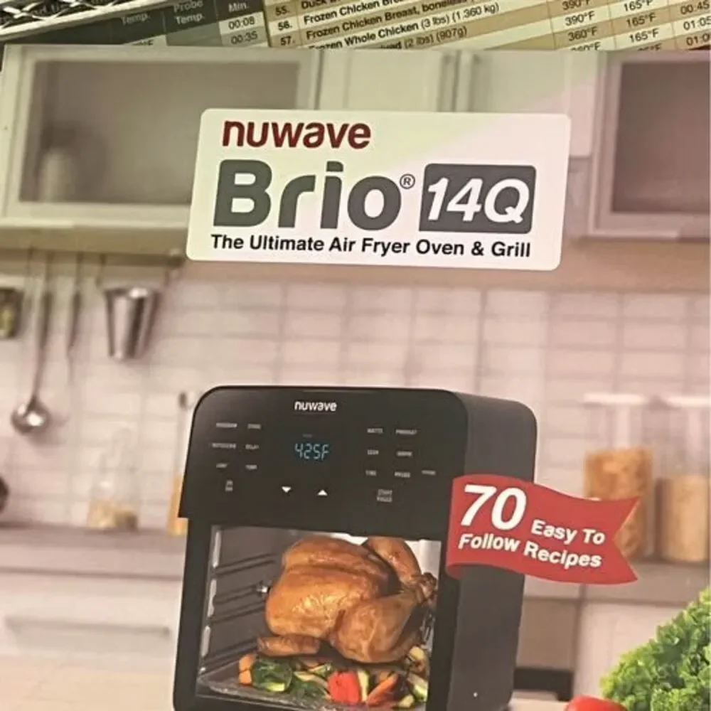 NuWave Brio 14-Quart Ultimate Air Fryer Oven With Rotisserie 1800W – Model 38001